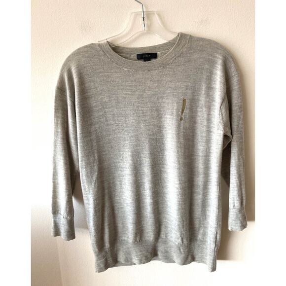 J. Crew Merino Wool Exclamation Point Sweater Gray Size Small - Picture 2 of 6